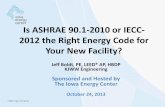 Is ASHRAE 90.1-2010 or IECC- 2012 the Right Energy Code ... ASHRAE 90 1-201… · 2012 the Right Energy Code for Your New Facility? Jeff Boldt, PE ... Is ASHRAE 90.1-2010 or IECC-2012