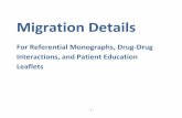 For Referential Monographs, Drug-Drug Interactions,  · PDF file- 1 - Migration Details For Referential Monographs, Drug-Drug Interactions, and Patient Education Leaflets
