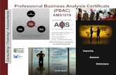 Professional Business Analysis Certificate (PBAC) · PDF fileProfessional Business Analysis Certificate ... Business Analysis Body of Knowledge (BABOK ... • Enterprise Analysis