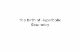 The Birth of Hyperbolic Geometry - Brigham Young Universitymathed.byu.edu/~williams/Classes/300W2012/PDFs/PPTs/The Birth of... · Until then we must consider geometry as of equal