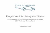 Presentation: 2006-09-27 Plug-In Vehicle History and Status · PDF fileZEV Mandate Produced Real ZEVs Toyota RAV4-EV Ford Ranger EV GM EV-1 Ford Postal Van Chevrolet S-10 Electric