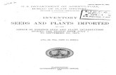 INVENTORY SEEDS AND PLANTS IMPORTED - ars · PDF fileissued march 25, 1922. u. s. department of agriculture. bureau of plant industry. william a. taylor, chief of bureau. inventory