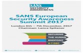 SANS European Security Awareness Summit 2017 @SecureTheHuman securingthehuman.sans.org info@securingthehuman.org SECURING THE HUMAN ENDPOINT 6˜7 DEC SANS European Security Awareness