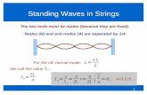 Standing Waves in Strings - Memorial University of ...anand/teaching/p1051ay/lectures/SoundWaves... · Differences with Standing Waves in Strings and Pipes 5 ... One open end & one