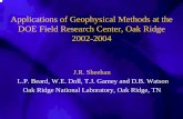 Applications of Geophysical Methods at the DOE Field ... · PDF fileApplications of Geophysical Methods at the ... • Depth of refusal for driven probes correlates well ... • Borehole
