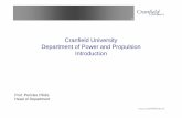 Cranfield University Department of Power and Propulsion ... - Departmental Presentation.pdf · Cranfield University Department of Power and Propulsion Introduction Prof. Pericles