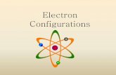 Electron Configurations Arrangement in an Atom • The arrangement of electrons in an atom is its electron configuration . • It is impossible to know where an electron is or how