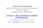 Economics of Inequality - Thomas Pikettypiketty.pse.ens.fr/files/PikettyEcoIneg2014Lecture7.pdfEconomics of Inequality ... • But the main objective behind wealth tax is to deliver