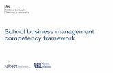 School business management competency business management competency framework ... School business management competency framework . ... • Models exemplary strategic leadership and