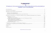 Patient Assessment and Medical Evaluation Table of · PDF filePatient Assessment and Medical Evaluation . Table of Contents ... Patient Assessment and Medical Evaluation . ... (NCP),