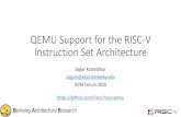 QEMU Support for the RISC-V Instruction Set Architecture is NOT an Open-Source Processor • RISC-V is an ISA specification – NOT an open-source processor core • Most of the cost