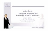 VoiceGenie VoiceXML Platform for Advanced …thevma.com/archives/2003/HeinrichWelter_VoiceGenie_V.pdfVoiceGenie VoiceXML Platform for Advanced Speech Solutions Peter Smith Product