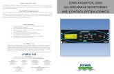 JOWA CLEANTOIL 2005 OIL DISCHARGE MONITORING · PDF fileJOWA CLEANTOIL 2005 OIL DISCHARGE MONITORING AND CONTROL SYSTEM (ODMCS) The JOW A CLEANTOIL 2005 Oil Discharge Monitor is approved