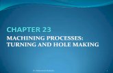 MACHINING PROCESSES: TURNING AND HOLE …site.iugaza.edu.ps/.../files/2010/02/CH-23-Turning-and-Hole-Making.pdfMACHINING PROCESSES: TURNING AND HOLE MAKING ... Characteristics of Machining