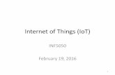 Internet of Things (IoT) - Universitetet i osloheim.ifi.uio.no/~infpri/Presentasjoner/InternetOfThings2016.pdf2nd yellow car “road slippery ... parking access control. ... •Internet-of-Things