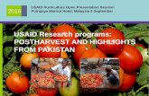 USAID Research programs: POSTHARVEST AND HIGHLIGHTS · PDF filePOSTHARVEST AND HIGHLIGHTS FROM PAKISTAN ... Putrajaya Marriot Hotel, ... • Over 1 training manual translated into