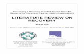 LITERATURE REVIEW ON RECOVERY - · PDF fileBarriers and challenges to recovery orientation ... Principles for recovery-oriented service delivery ... Literature Review on Recovery 7