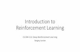 Introduction to Reinforcement Learningrll.berkeley.edu/deeprlcourse/f17docs/lecture_3_rl_intro.pdf · Introduction to Reinforcement Learning ... •Structure of RL algorithms ...