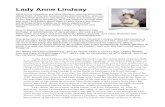 Lady Anne Lindsay - Australian National University Anne Lindsay Most of our ancestors are fairly obscure, and we know little about them. A few are famous lords and monarchs, and you