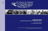 Veteran History Project field kit - The Library of Congress · PDF fileVeterans History Project The Library of Congress 101 Independence Avenue, SE Washington, DC 20540-4615 ... Photograph