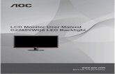 LCD Monitor User Manual G2260VWQ6 LED  · PDF fileLCD Monitor User Manual G2260VWQ6 LED Backlight . Safety ... Service ... AOC PIXEL POLICY