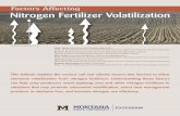 Factors Affecting Factors ffecting Nitrogen Fertilizer ...landresources.montana.edu/soilfertility/documents/PDF/pub/Urea vol... · Fators eting Nitrogen ertilizer Volatilization 1