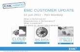 EMC CUSTOMER UPDATE · PDF file12 juni 2012 – Fort Voordorp ... HBA drivers ----- SAN ... 2011 Frame VMAX-2 128GB Cache
