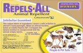 REPELS-A - Bonide with an empty 1 Quart bottle, add 4 fluid ounces of SHOT GUN® REPELS-ALL® Animal Repellent Concentrate, then add 28 fluid ounces of water, ...