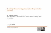 Enabling Biotechnology Innovation Regime in the · PDF fileEnabling Biotechnology Innovation Regime in the Country ... Forming global partnerships with STPs of other countries to ...
