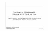 The Road to CMMI Level 3 - Making IPPD Work for Youitq.ch/pdf/sepg/WaytoLevel3_403d.pdf · The Road to CMMI Level 3 - Making IPPD Work for You Sandra Hudson - General Dynamics United
