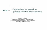 Designing innovation policy for the 21 century foresight of the industry - InSight 2030 Rationale: | Need to set the priority directions of development of technologies, that will contribute