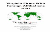 Virginia Firms With Foreign Affiliations  · PDF fileVirginia Firms With Foreign Affiliations 2007 ... Turkey 60 $350,0003 ... Cognos Incorporated Software development SV