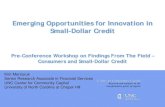 Emerging Opportunities for Innovation in Small-Dollar · PDF filePre-Conference Workshop on Findings From The Field – Consumers and Small-Dollar Credit . 2 ... Source: CFSI Research