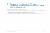 D Sample Notices to Property Owners, Sample … DeSk RefeRence D- D Sample Notices to Property Owners, Sample Affidavits, and Other Material These samples are offered to illustrate