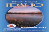 Drivers Manual Master - Idaho Transportation · PDF fileExaminations .....1-12 DocumentsRequiredforIdentificationCards .....1-15 Renewals ... License Manual fordetailedinformation