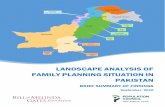 Landscape analysis of family planning situation in ... ANALYSIS OF FAMILY PLANNING SITUATION ... of the Family Planning Situation in Pakistan ... the secondary analysis, and further