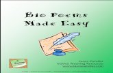 Bio Poems Made Easy - Pawnee · PDF fileBio Poems Made Easy . What are Bio Poems? A bio poem is a simple poem written about a person, and it follows a predictable pattern. Bio poems
