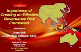AmBank Group Importance of Creating an Effective ... · PDF fileImportance of Creating an Effective Governance Risk Framework ... Andrew S. Kerr Chief Risk Officer AmBank Group 30th