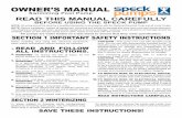 OWNER’S MANUAL - Speck Pumps USAusa.speck-pumps.com/wp-content/themes/SpeckPumps/pdf/Model 93... · DO6 NOT remove any safety alert labels such as DANGER ... Be certain that the