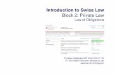 Introduction to Swiss Law - UZHd5cd9faf-5e3b-4b67-9347... · Consumer Credits Act (No. 221.214.1) ... effect of formal requirements prescribed ... Introduction to Swiss Law, Block