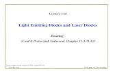 Light Emitting Diodes and Laser Diodesalan.ece.gatech.edu/ECE3080/Lectures/ECE3080-L-11d-LEDs and Lasers.pdfLight Emitting Diodes and Laser Diodes Reading: ... light-emitting diodes,