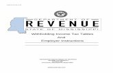 Pub 89-700, WITHHOLDING TAX TABLES · PDF fileComputing Withholding of Mississippi Personal Income Tax 3 Monthly or Quarterly Return of Income Tax Withheld 4 Correcting Mistakes -