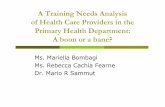 Training Needs Analysis of health care providers in the ... · PDF fileA Training Needs Analysis of Health Care Providers in the Primary Health Department: A boon or a bane? Ms. Mariella