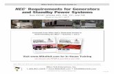 NEC Requirements for Generators and Standby … Holt Enterprises, Inc. • • 888.NEC.CODE (632.2633) 4 NEC Requirements for Generators and Standby Power Systems • Carry the maximum