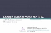 Change Management for BPM - c.ymcdn.comc.ymcdn.com/sites/ · PDF fileChange Management for BPM ABPMP, Boston Chapter November 9, 2011 Suzanne Gratton Principal, ThoughtBridge Partners