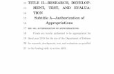 TITLE II—RESEARCH, DEVELOP- MENT, TEST, AND EVALUA · PDF file1 (6) The proposed contract provides for produc- ... 13 MENT, TEST, AND EVALUA-14 TION 15 Subtitle A—Authorization