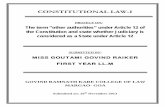 CONSTITUTIONAL LAW-I - · PDF fileCONSTITUTIONAL LAW-I . ... State” not as ordinarily understood but as widely defined under Article 12 of the Constitution of India. 1. 11. ... 17,