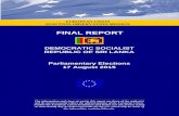 FINAL REPORT - European Union External Action - …eeas.europa.eu/.../pdf/eueom-srilanka-final-report_20151017_en.pdf · REPUBLIC OF SRI LANKA ... Democratic Socialist Republic of