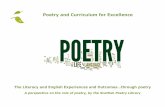 Poetry and Curriculum for Excellence - Scottish Poetry · PDF filePoetry and Curriculum for Excellence The Literacy and English Experiences and Outcomesthrough poetry ... • I enjoy