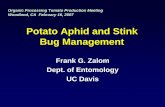 Potato Aphid and Stink Bug Management - Capitol …ceyolo.ucdavis.edu/files/53078.pdfPotato Aphid and Stink Bug Management Frank G. Zalom ... Clove oil and Garlic extract ... Natural